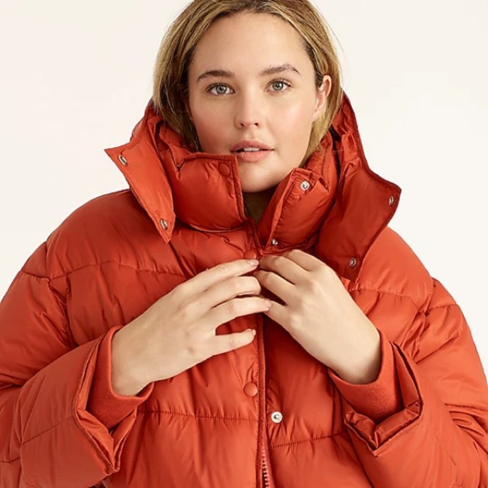 J.CREW Flurry Puffer Jacket  NWT Size Medium Spiced Cayenne